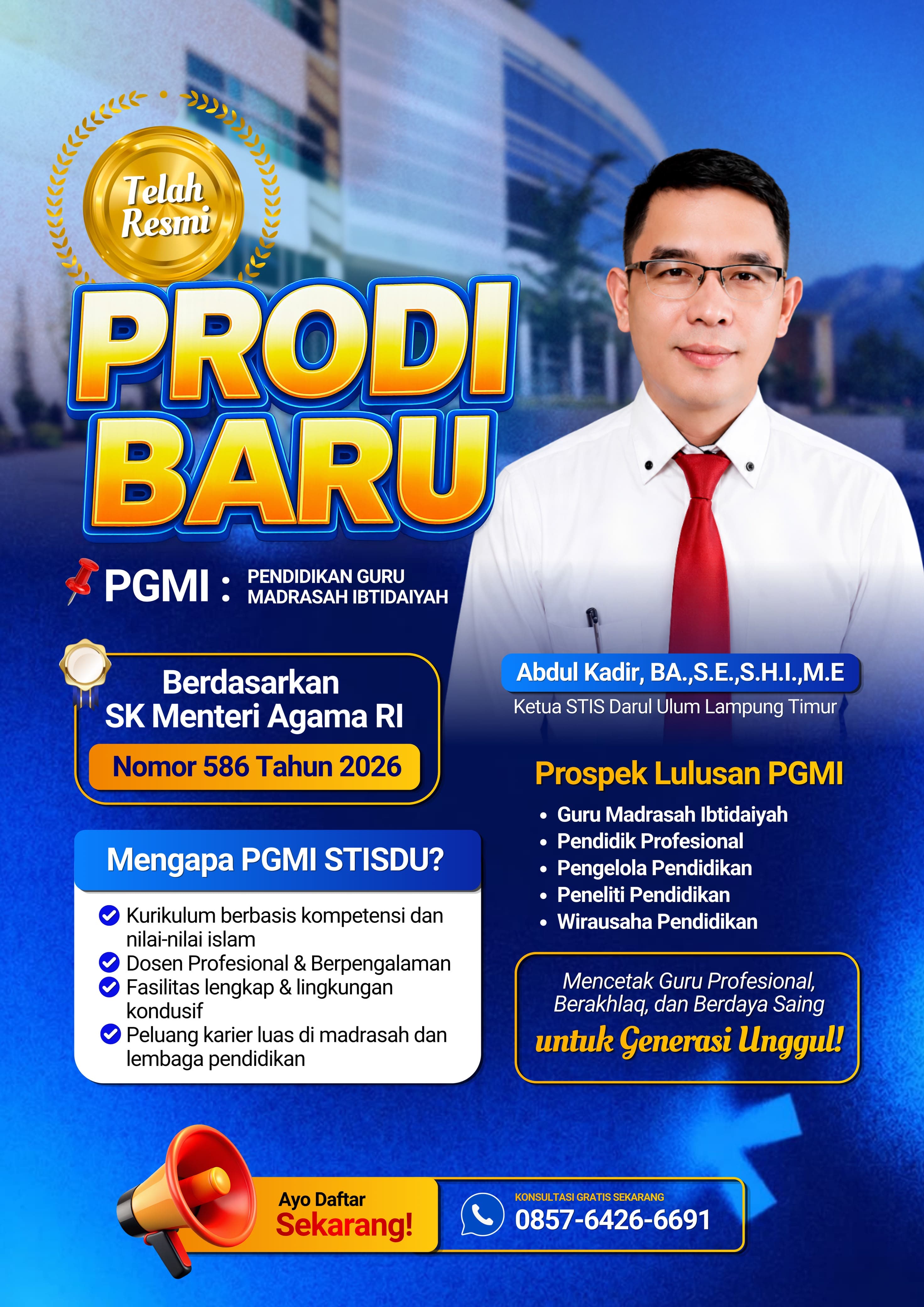 STIS Darul Ulum Resmi Membuka Program Studi S1 PGMI